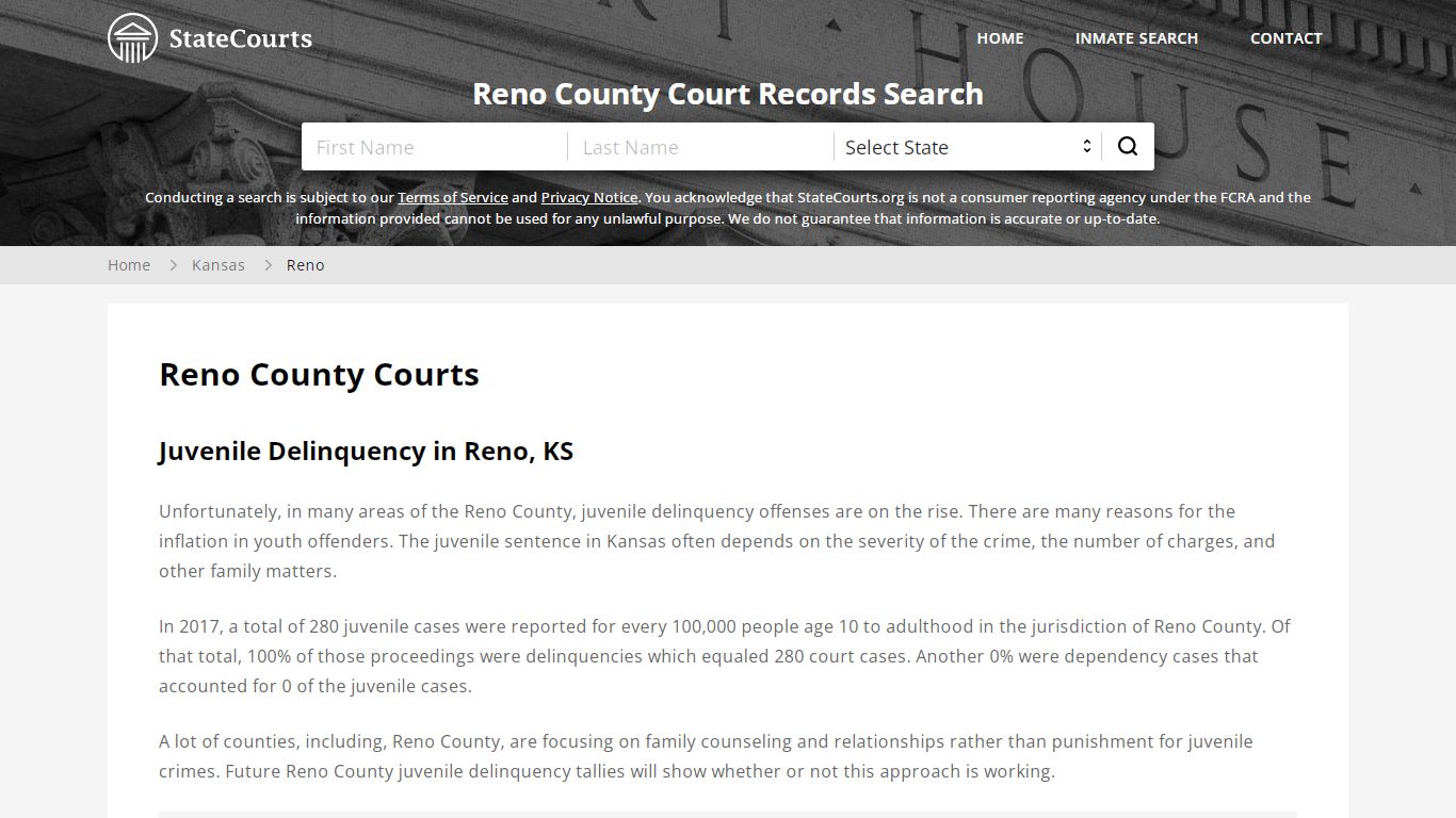 Reno County, KS Courts - Records & Cases - StateCourts